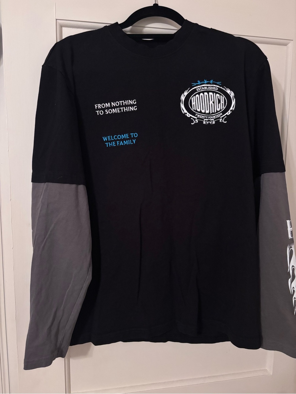 Hoodrich Black & Gray Long Sleeve Graphic Tee